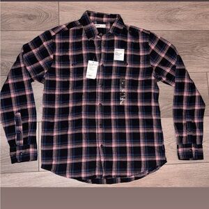 Sonoma Women’s Medium Supersoft Flannel New Tags Pink Plaid Button Down MSRP$36